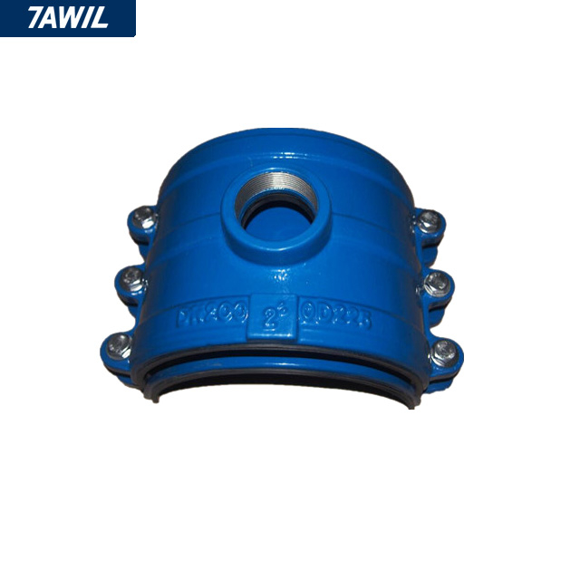 Ductile Cast Iron Metal Hot Tapping Saddle Clamp for PVC HDPE Pipe
